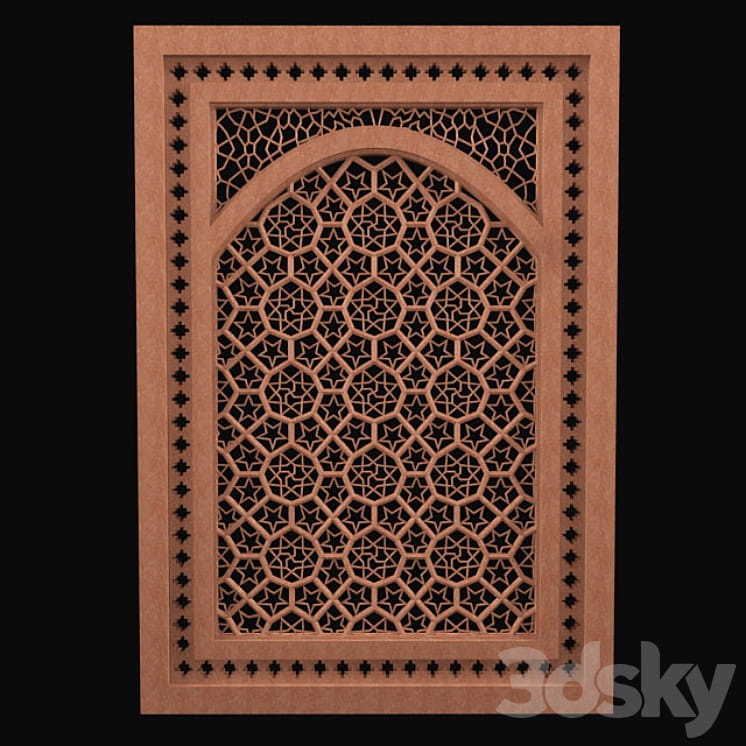 مدل سه بعدی مشبک سنگی هندی