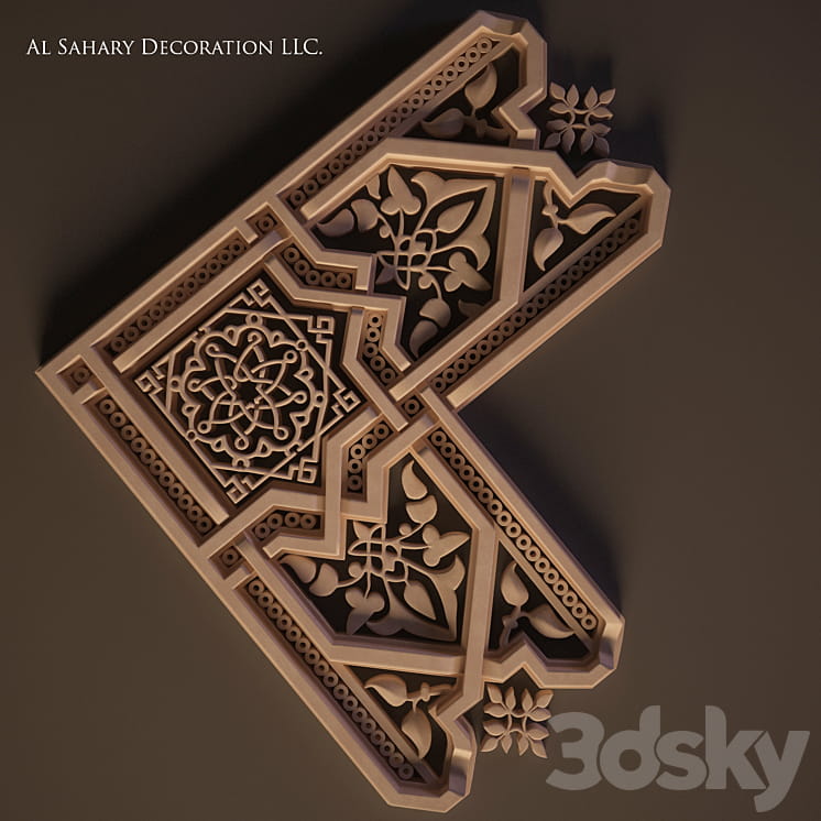 مدل سه بعدی گچبری عربی کنج
