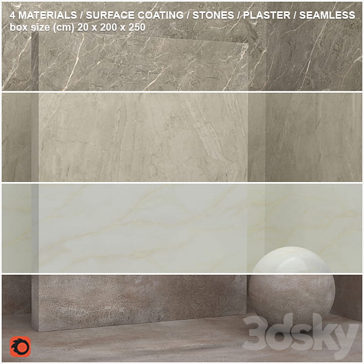 4 متریال Seamless سنگ و گچ