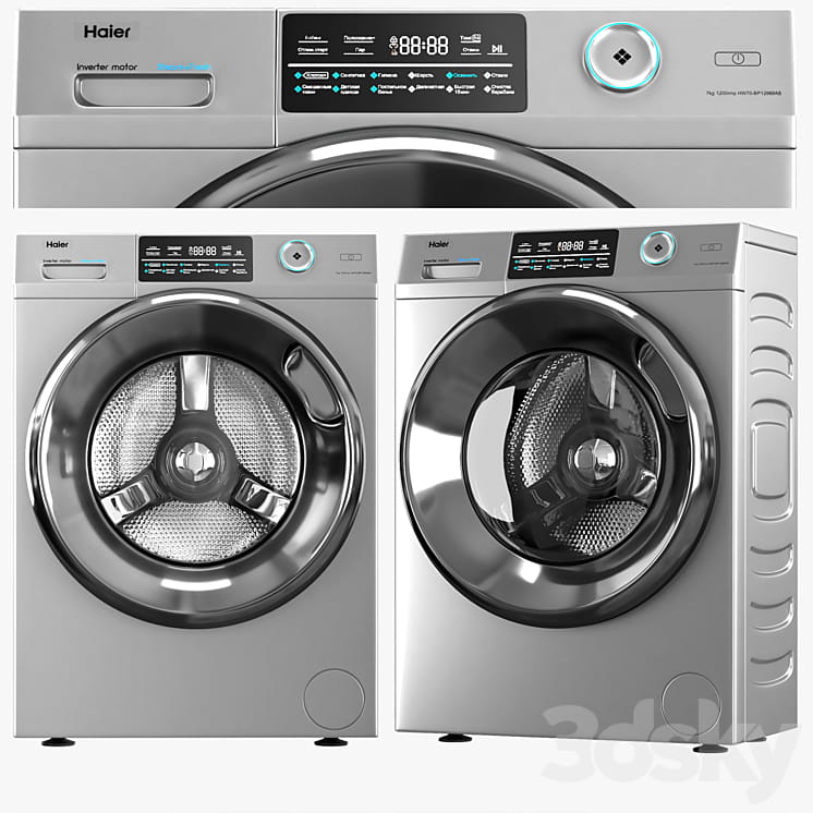 مدل سه بعدی ماشین لباسشویی Haier
