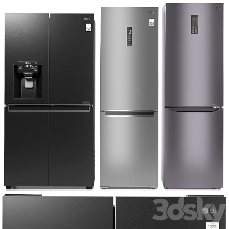 مدل سه بعدی مجموعه یخچال LG