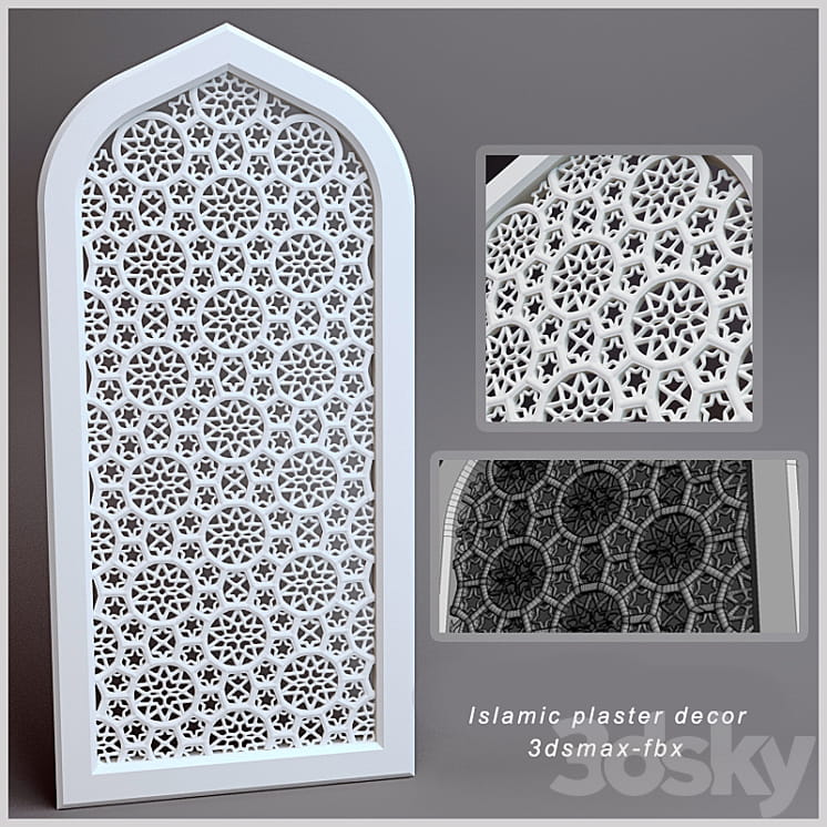 مدل سه بعدی گچبری اسلامی